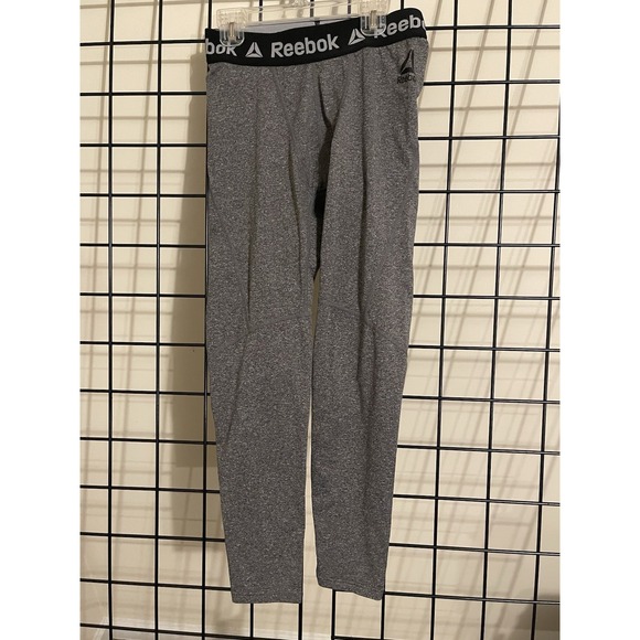 REEBOK MENS Medium CHARCOAL GREY COMPRESSION PANTS‎ - Picture 1 of 8